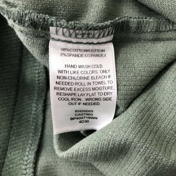 Moss Sage Green Scalloped Edge High Waisted Wide Leg Crop Corduroy Pants by BP - Picture 6 of 7